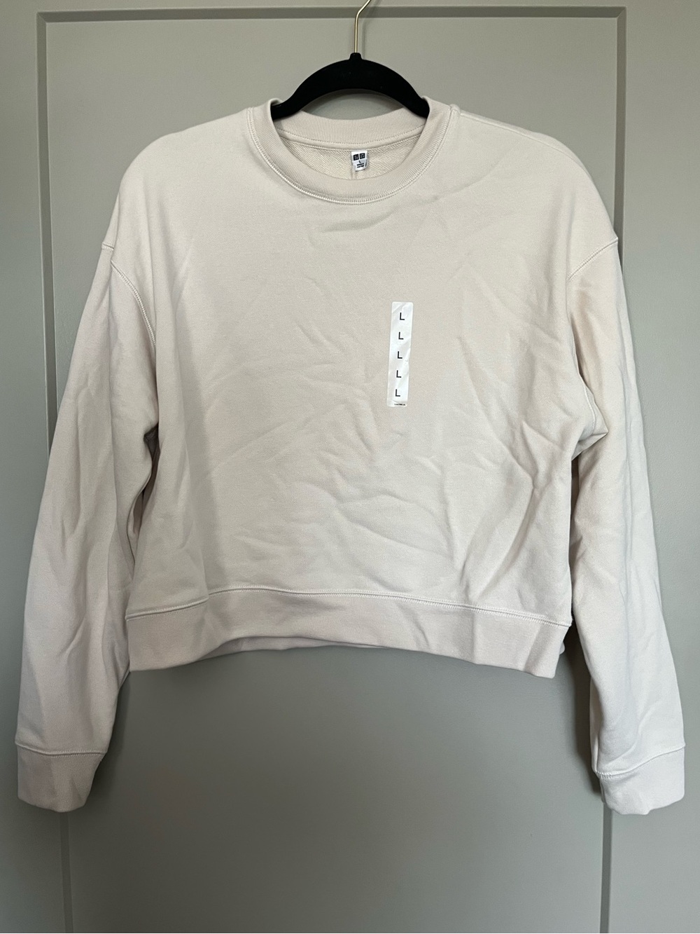 💙NEW Uniqlo Women's Crop Crewneck Sweatshirt - Cream
